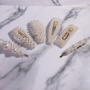 Brand New Set of 6 Faux Pearl Hair Barrettes Hair Clips